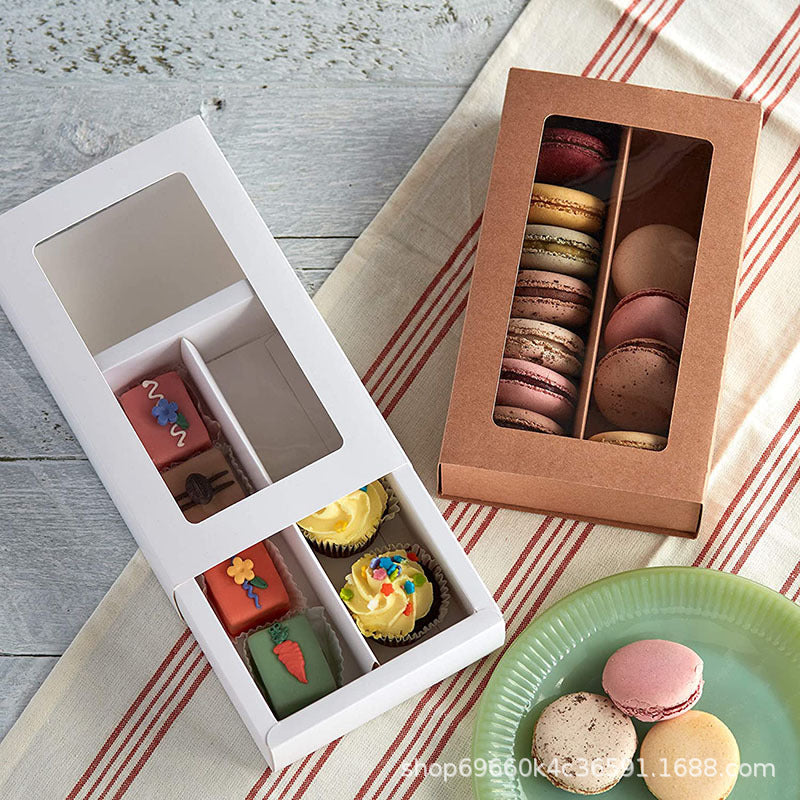 20 piece Macaron Box Kraft Paper Baking Dessert Drawer Box