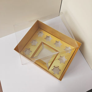 20 piece gold color cupcake bakery box with lid 33*25.4*12.7cm