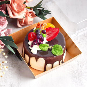 50 piece kraft paper sandwich cake dessert square box with PET lid