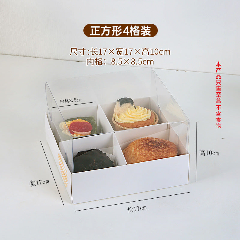 20 piece 6holes 4 holes cake box with PET lid cupcake box