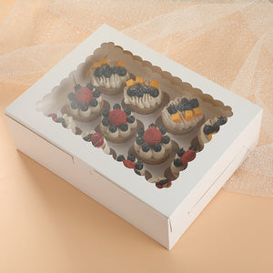 20 piece 12 cupcake box White cardboard baking cake box