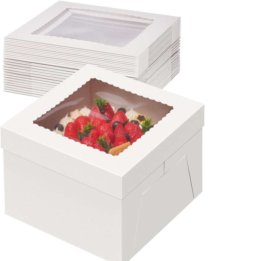20 piece white cake box square shape 12*12*6inch